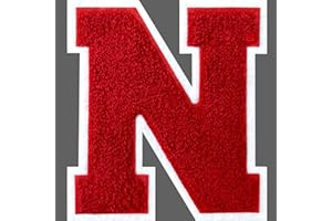 SOYCEV 4.5" Varsity Letter Patches Chenille Iron on Letters Large Letterman Jacket Patches for Clothing/Jacket/Varsity/Bag (Red, N)