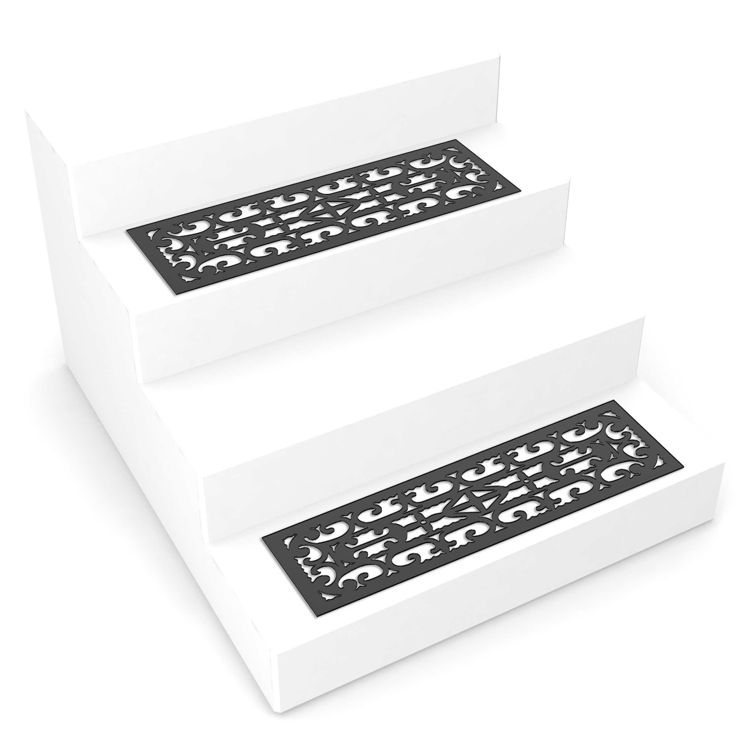 Rubber Step Mats 2 PCS Non Slip Stair Tread Easy To Clean Durable