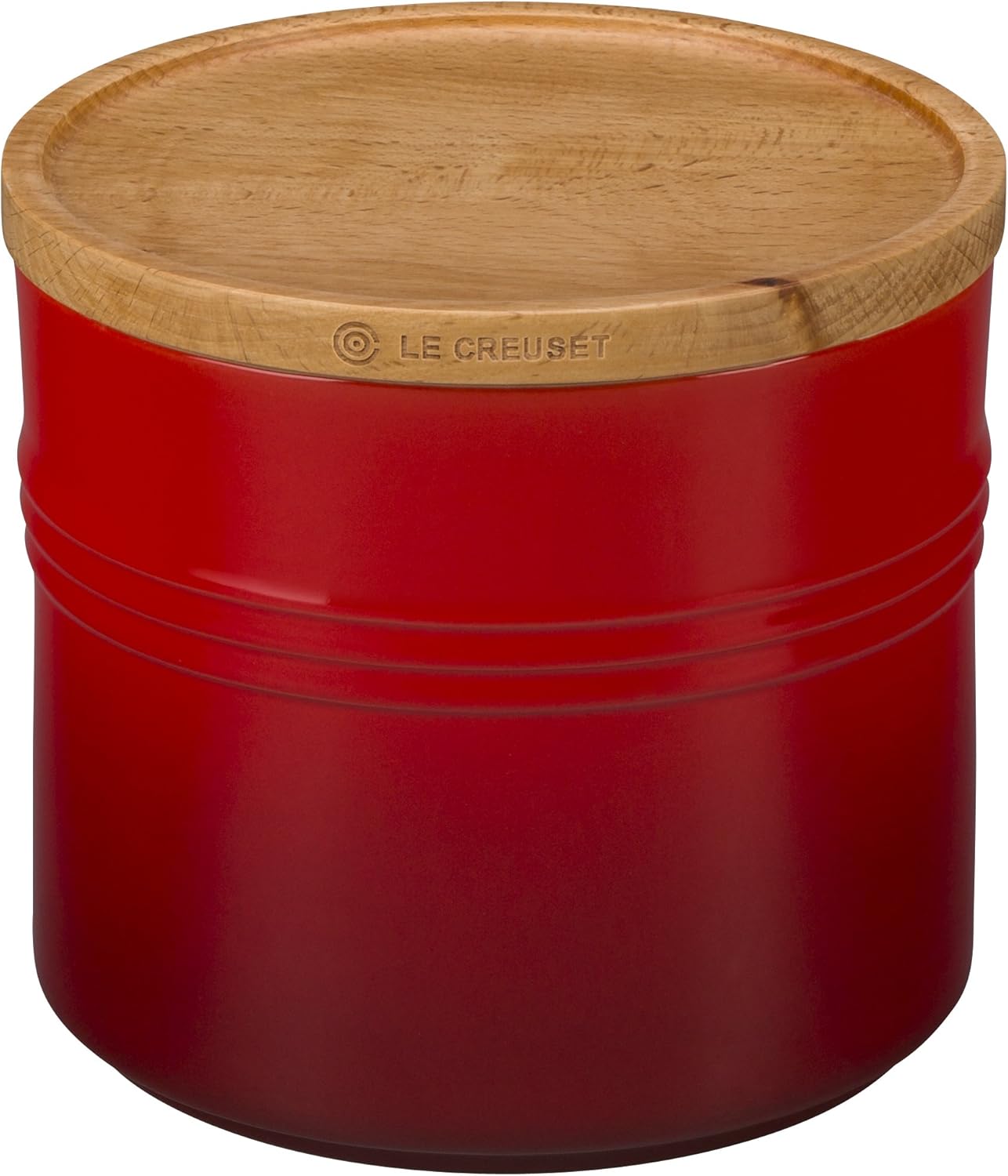 Le Creuset Stoneware Canister with Wood Lid, 1.5 qt. (5.5" diameter), Caribbean: Kitchen & Dining