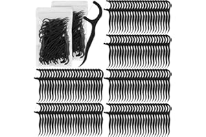Baderke 600 Count Floss Picks Bulk Dental Flossers Picks for Adults Non Breakable Tooth Picks Flossers Teeth Cleaning Dental for Family Pack Travel(Black)