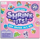 Ooly DIY Shrink Art Charms Kit, 28 Pc &ndash; Cute Crew | Ages 6+, 20 Plastic Pre-Cut Charms, Ball Chains &amp; Colored Cords, Jewelry Making Activity, Fun Interactive Gift for Kids