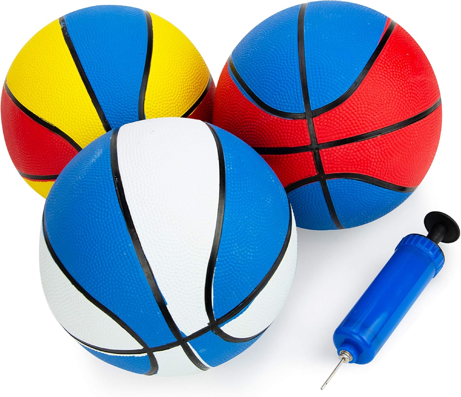 Boley Rubber Basketball Set with Pump 3 Pk 22 inch Size