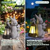 RICHIE Rabbit Statue Garden Ornament with Solar LED Light Outdoor Decor view 3