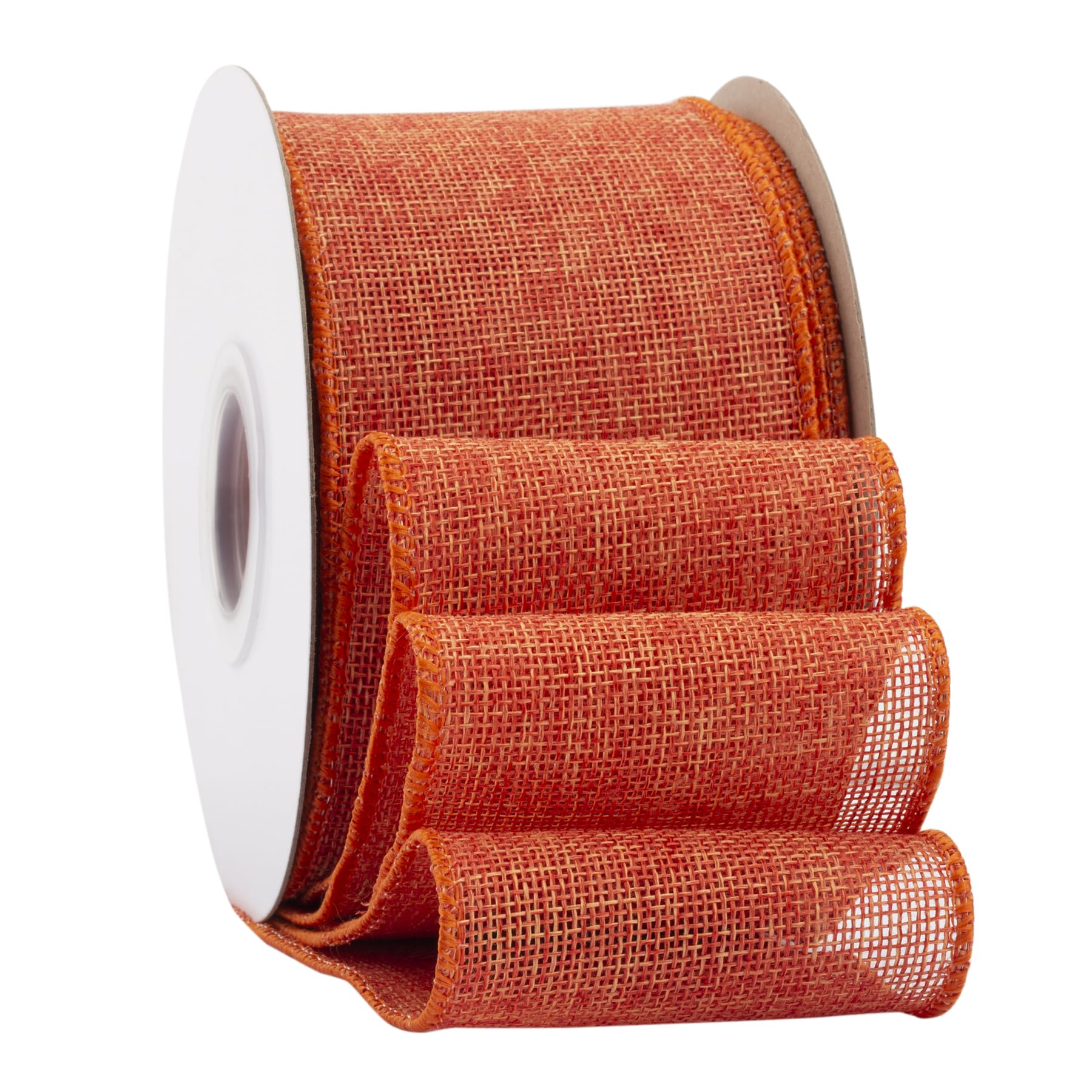 Ribbonitlux Honey Peach Burlap Wired Ribbon, 75mm x 18 Meters, Wired Edge Burlap Ribbon for Gift Wrapping, Big Bow, Wreath, and Christmas Tree Decoration