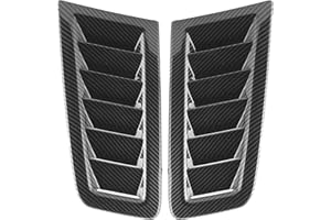QINLORGO Car Hood Cover, 2pcs Hood Scoops For Cars, Universal hood louvers Cold Air Flow Intake, Car Hood Decoration False Air Vent, Compitable for Focus Rs Mk2 Style (Carbon Fiber Pattern)