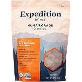 Amazon Brand - Wag Expedition Human Grade Organic Biscuits Dog Treats, Non-GMO, Pumpkin &amp; Chia Seed, 10 oz, Pack of 1