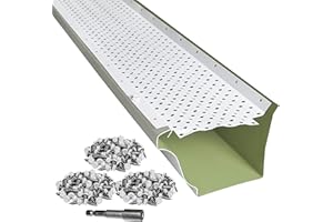LEAFTEK DIY GUTTER GUARDS LeafTek Gutter Guards for Leaves - White, 6" x 32' - Heavy-Duty Aluminum Protection System with Vented Raised Ridge Edge - American-Made Shield Covers for Gutters - DIY-Friendly Leaf Barrier