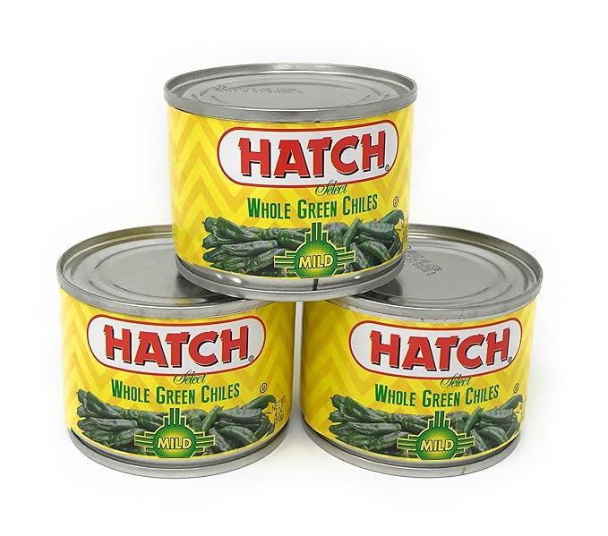 Hatch Mild Whole Green Chiles 4 Oz Cans Pack of 3