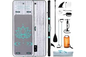 FunWater 8' Inflatable Floating Dock - Air Dock Swim Platform with Non-Slip Surface - Water Floating Raft for Pool Lake Beach Ocean