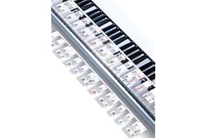 Piano Notes Silicone Strips, Keyboard Notes Guide 61 Keys, Multi-Color Big Bold Letters Reusable Piano Key Label for Kids Beg