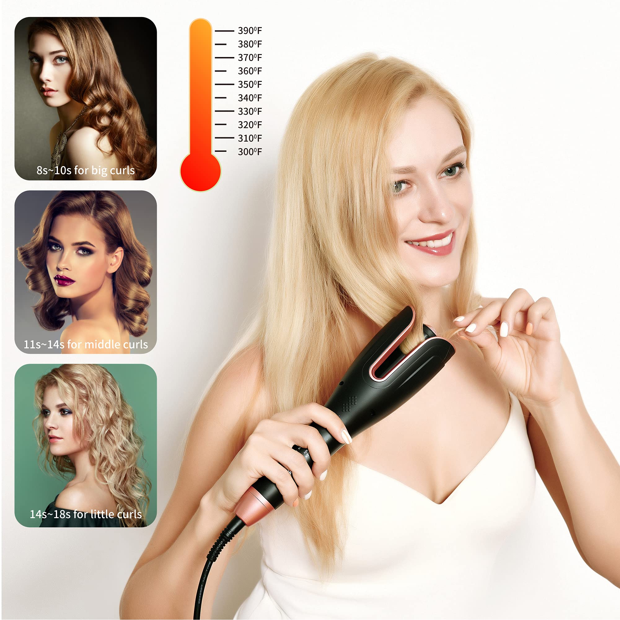 Automatic Curling Iron, JIRIKKU Hair Curler,1 inch Large Slot Make Your