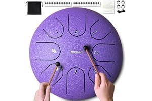 NIPINUS Rain Drum for Outside,Steel Tongue Drum - 6 Inch 8 Notes Metal HandPan Drums,Waterproof Rain Chime,Musical Gifts