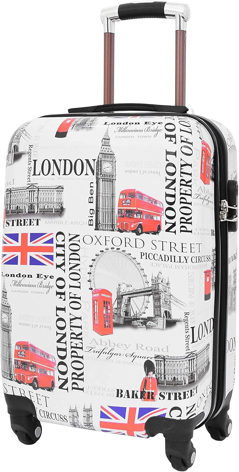 City of London 4 Wheel Suitcases Lightweight Luggage Builtin Lock