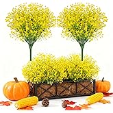 RAINFLOW Thanksgiving Fake Flowers for Decoration - 3PCS Artificial Flowers for Outdoors Fake Plants Indoor Plants Fall Decorations for Home Decor Patio Wedding Decor Thanksgiving Decorations 14.7IN