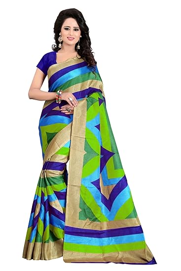 venkatagiri chiffon with blouse piece Saree (SDPL-MANISHA BLUE free size)