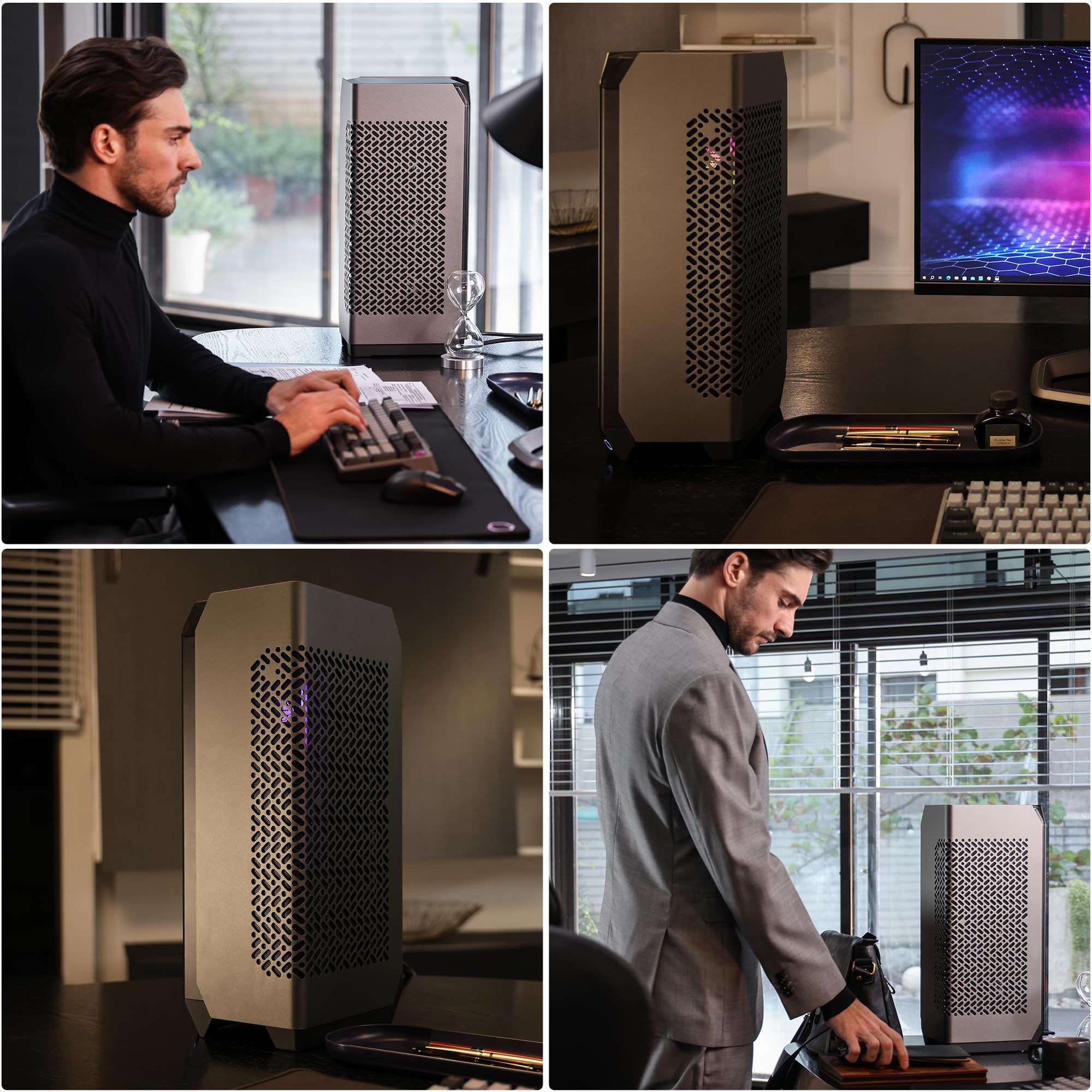 Cooler Master NCORE 100 MAX Mini-ITX SFF Tower-Gehäuse – Maßgeschneiderter AIO-Kühler, 850 W SFX Gold ATX 3.0 Netzteil, einfache Installation, PCIe 4.0 Riser und vertikalen GPU-Unterstützung 5