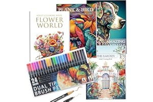 Adult Coloring Book for Stress Relief, Relaxation and Mindfulness, Creative Art Therapy with Detailed Patterns and 24 Colors 