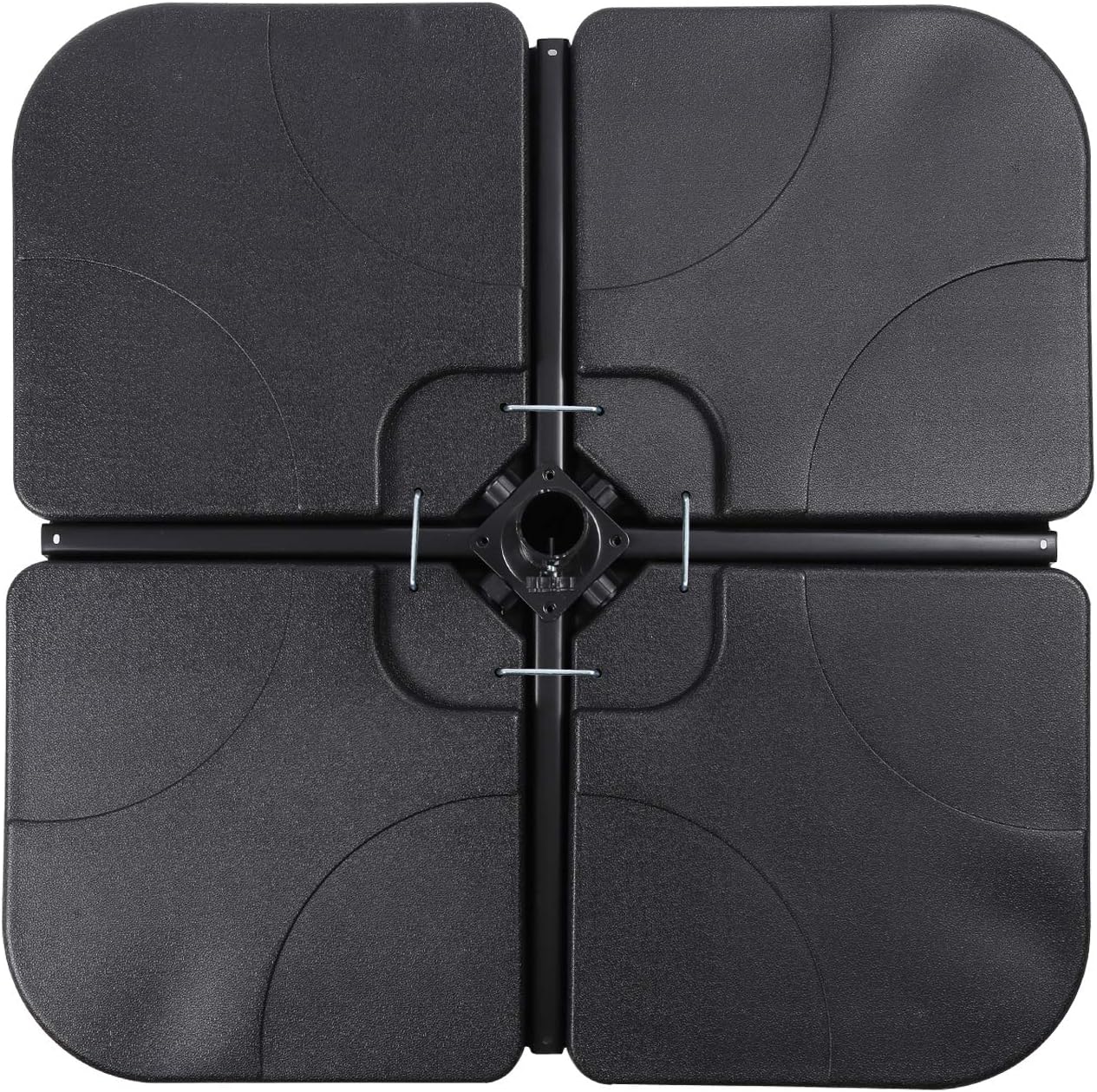 Sunnyglade 4PCS 176LB Square Shaped Water Or Sand Filled Umbrella Base Cantilever Offset Patio Market Umbrella Base Stand with U Locking (Black) : Garden & Outdoor