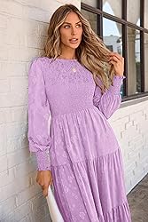 PRETTYGARDEN Women's Fall Spring Midi Dress Long