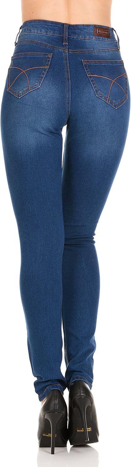 red high waisted jeans