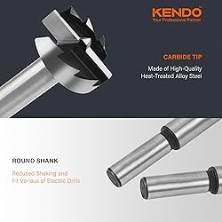 KENDO 8 Piece Forstner Bit Set, Made of Alloy