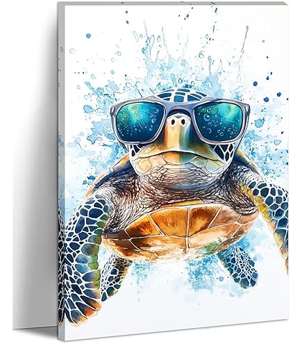 Amazon.com: Sense Canvas Turtle Atmospheric Sunset 8 Canvas Art