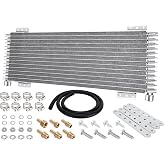 40k Transmission Oil Cooler LPD47391, Heavy Duty 40,000 GVW Max, Low Pressure Drop, Compatible with Tru-Cool,Includes Mounting Hardware-Ideal for Heavy Vehicles,40,000 GVW transmission cooler (Silver)
