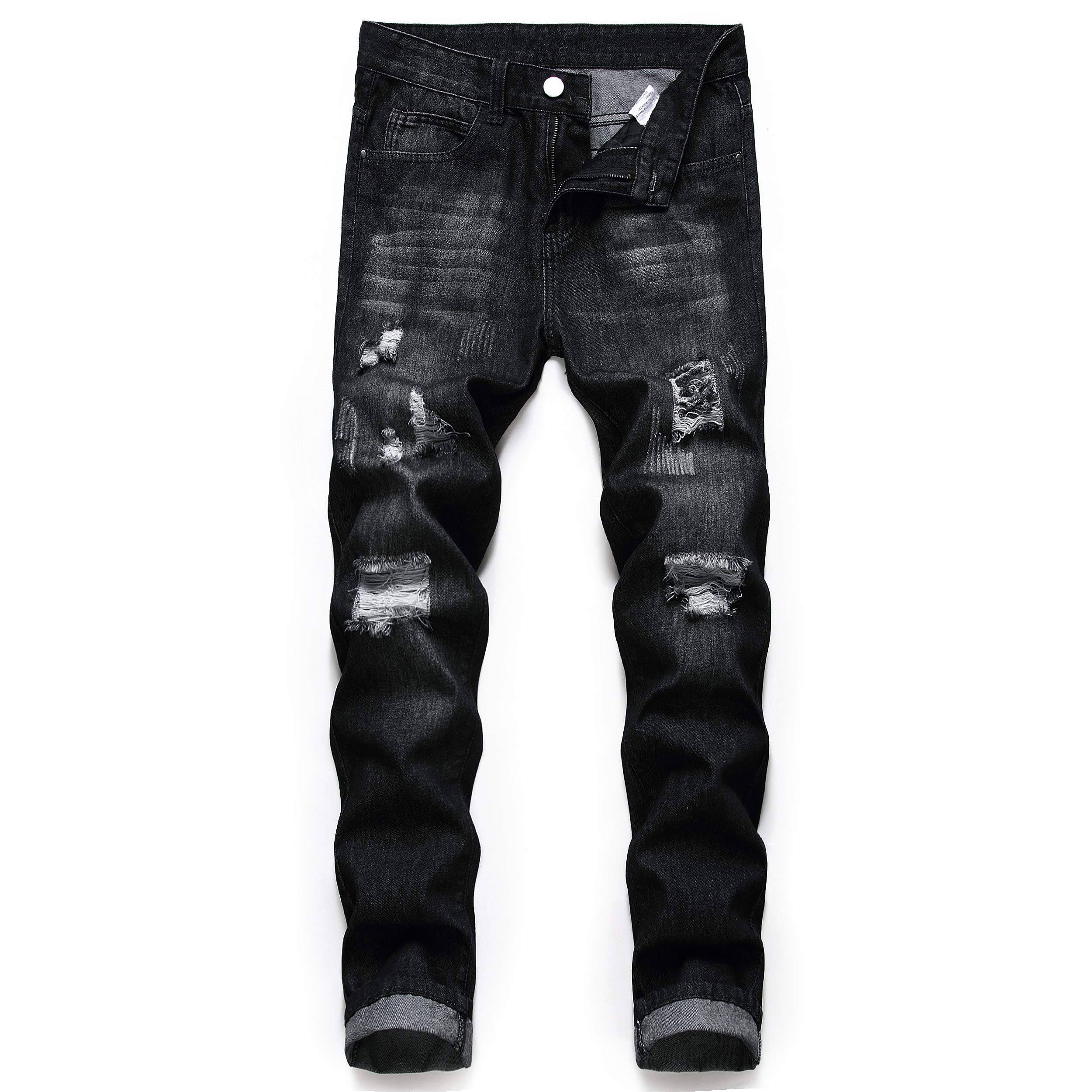 black torn jeans for men
