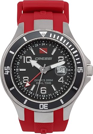 Cressi Traveller Dual Time Reloj de Buceo, Unisex