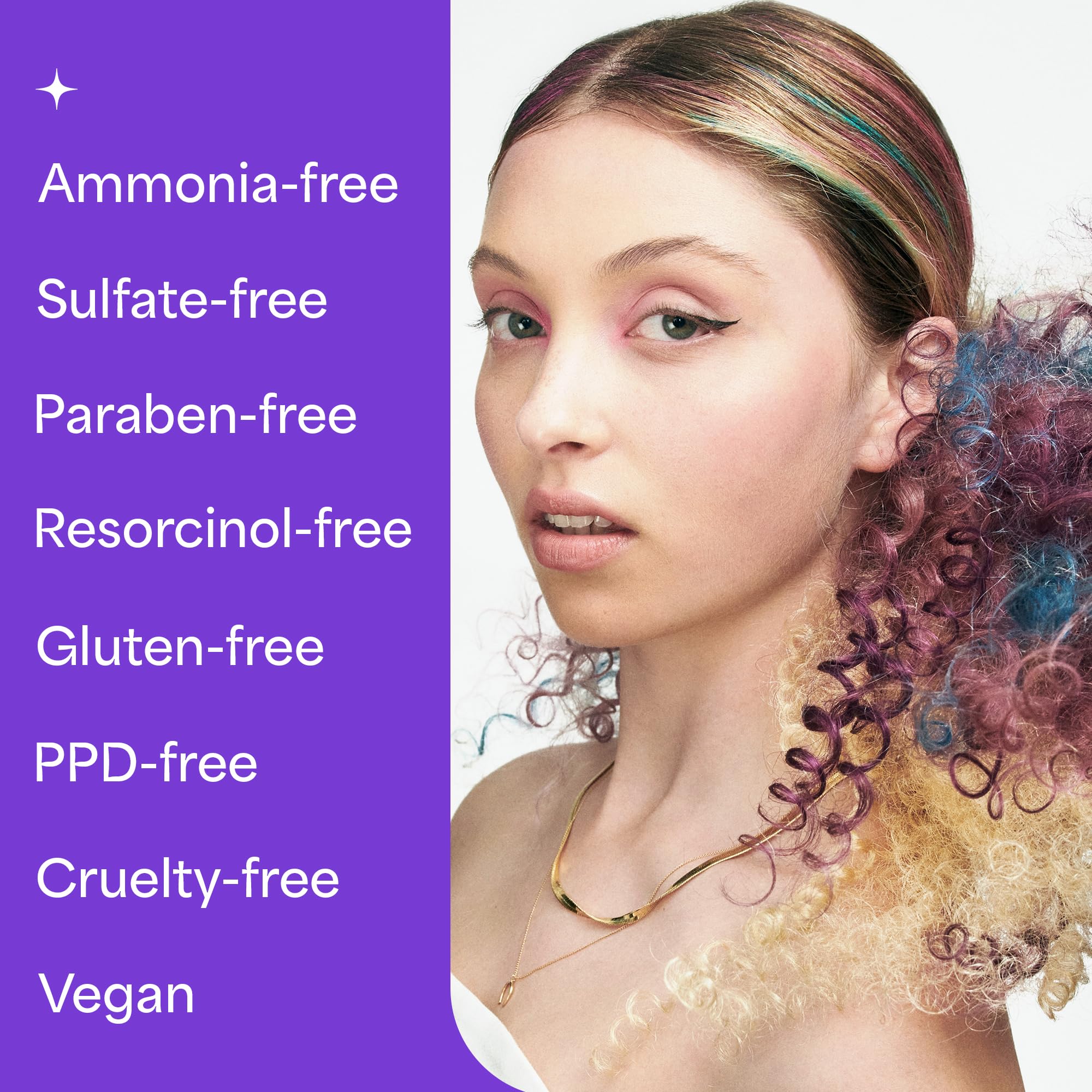 Hally Hair Temporary Hair Color, Shade Stix (Purple) - Halloween Hair Makeup Accessories for Kids, Teens & Adults - 12 ml Washable Hair Chalk & Dye for Festivals, Sporting Events & Parties