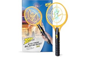 ZAP IT! Electric Fly Swatter Racket - 3,500 Volt Bug Zapper Racket - Battery-Powered Fly Zapper and Mosquito Racquet Zappers with AA Batteries Included - Lightweight and Compact for Indoors or Outdoor