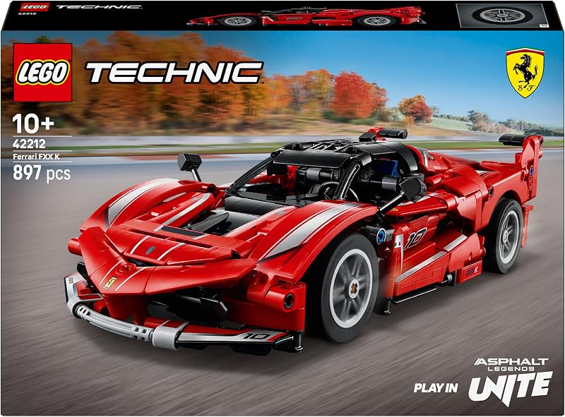 Technic Ferrari FXX K - Modelo de Carro de Corrida de Brinquedo com Motor V12, Diferencial e Pistões Móveis - Presente para Meninos e Meninas 10+ Anos 42212