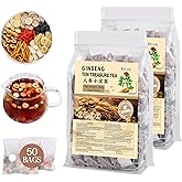50Pcs Ginseng Ten Treasures Tea, Chinese Traditional Kidney Care Herbal Tea, Natural Kidney Cleanse Detox Tea for Women & Men, 10 Precious Ingredients Formula(50Bags, 600g)