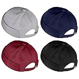 URATOT 4 Pieces Brimless Hat Docker Cap Retro