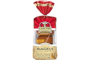 Canyon Bakehouse Deli White Bagels, Gluten Free Bagels, 100% Whole Grain, Fresh, 4 Count