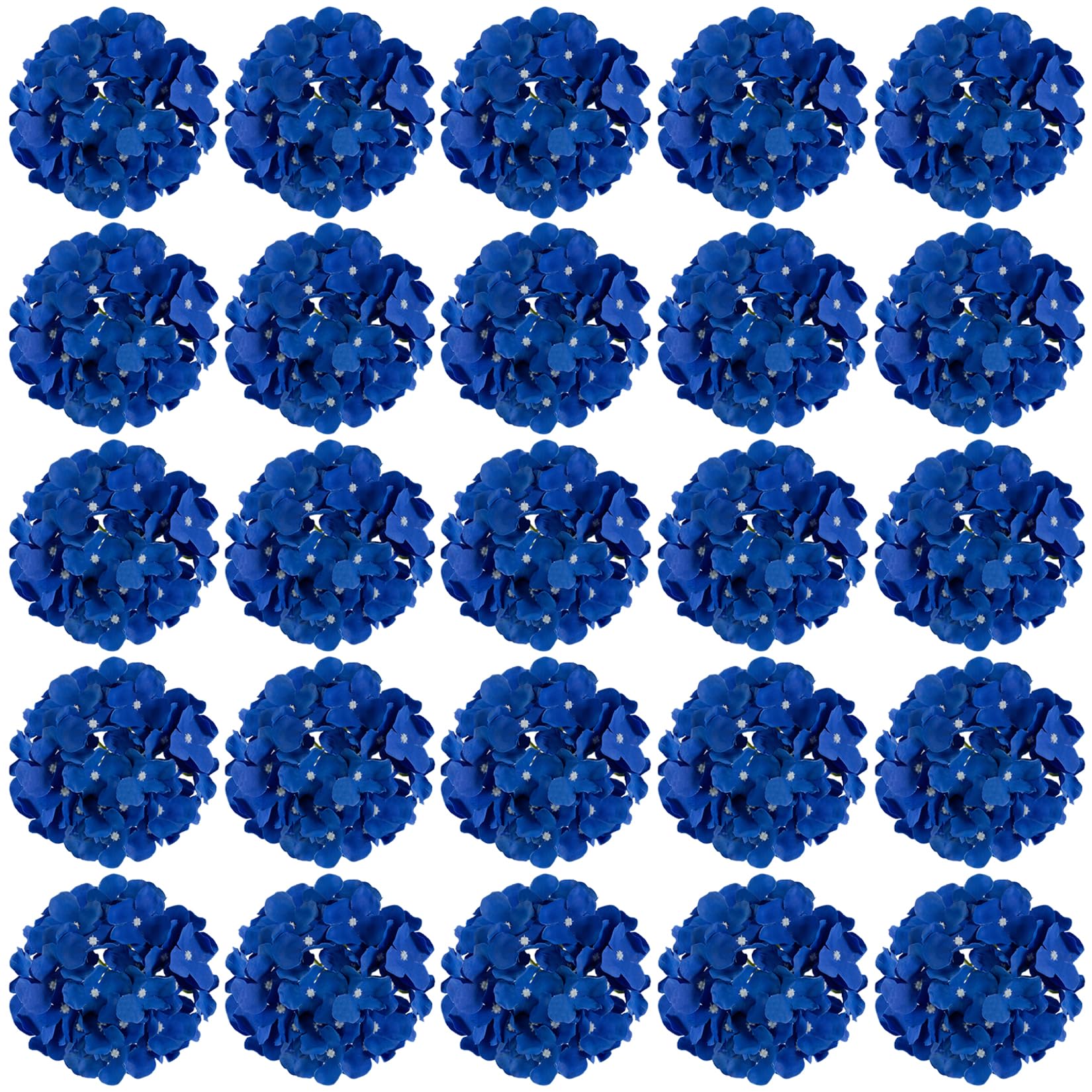 FagusHome 30 Pcs Silk Hydrangea Heads Artificial Flowers Heads and Stems Fake Hydrangea Flowers for Home Wedding Decor (Dark Blue) — image 1