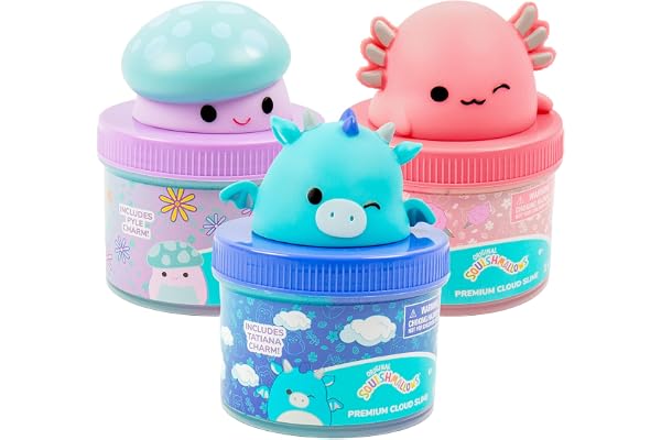Original Squishmallows Premium Cloud Slime, 3-Pack, 9 Add Ins, 8 oz.