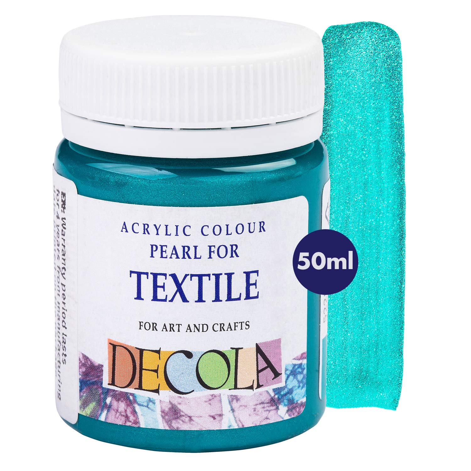Decola - Turquoise Glitter Effect Textile Colours 50ml | High Pigment | Made by Nevskaya Palitra