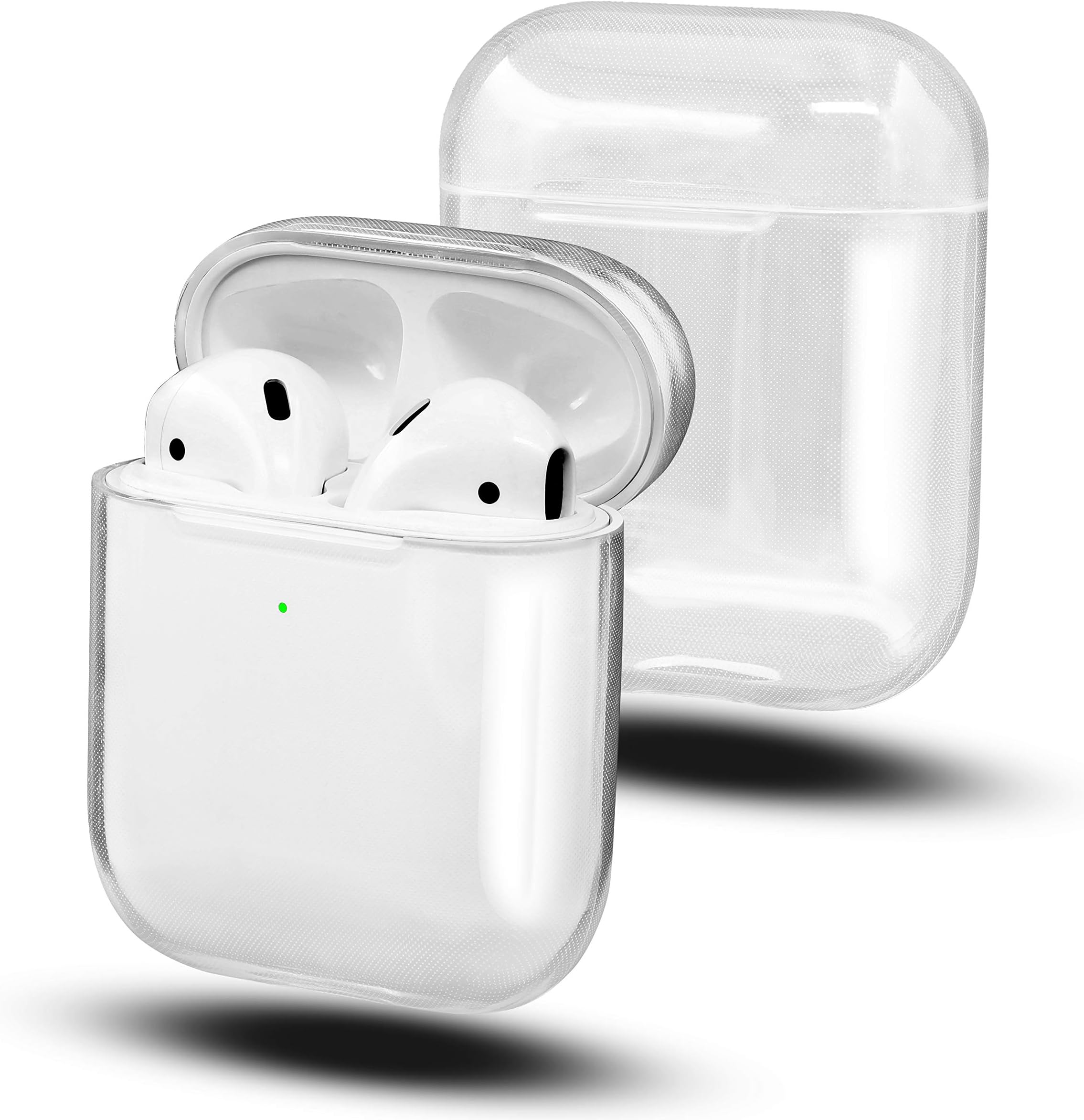 Falandi Compatible Airpods 1 2 Case Cover, Soft Clear TPU Airpod Protective Case Cover Hard Case for Apple Airpods 1/2 Charging Case [Front Led Visible] - Clear