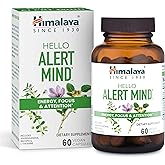 Himalaya Hello Alert Mind with L-Theanine, Ashwagandha, Bacopa, Vitamin B6 & B12, for Energy, Focus & Attention, Vegan, Gluten Free, 60 Capsules