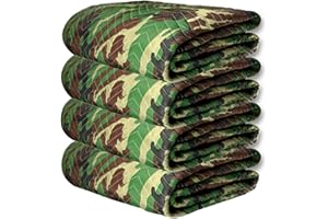 JourneyO 4 Camo Heavy-Duty Moving & Packing Blankets - Ultra Thick Pro - 80" x 72" (65 lb/dz Weight) - Professional Quilted Shipping Furniture Pads