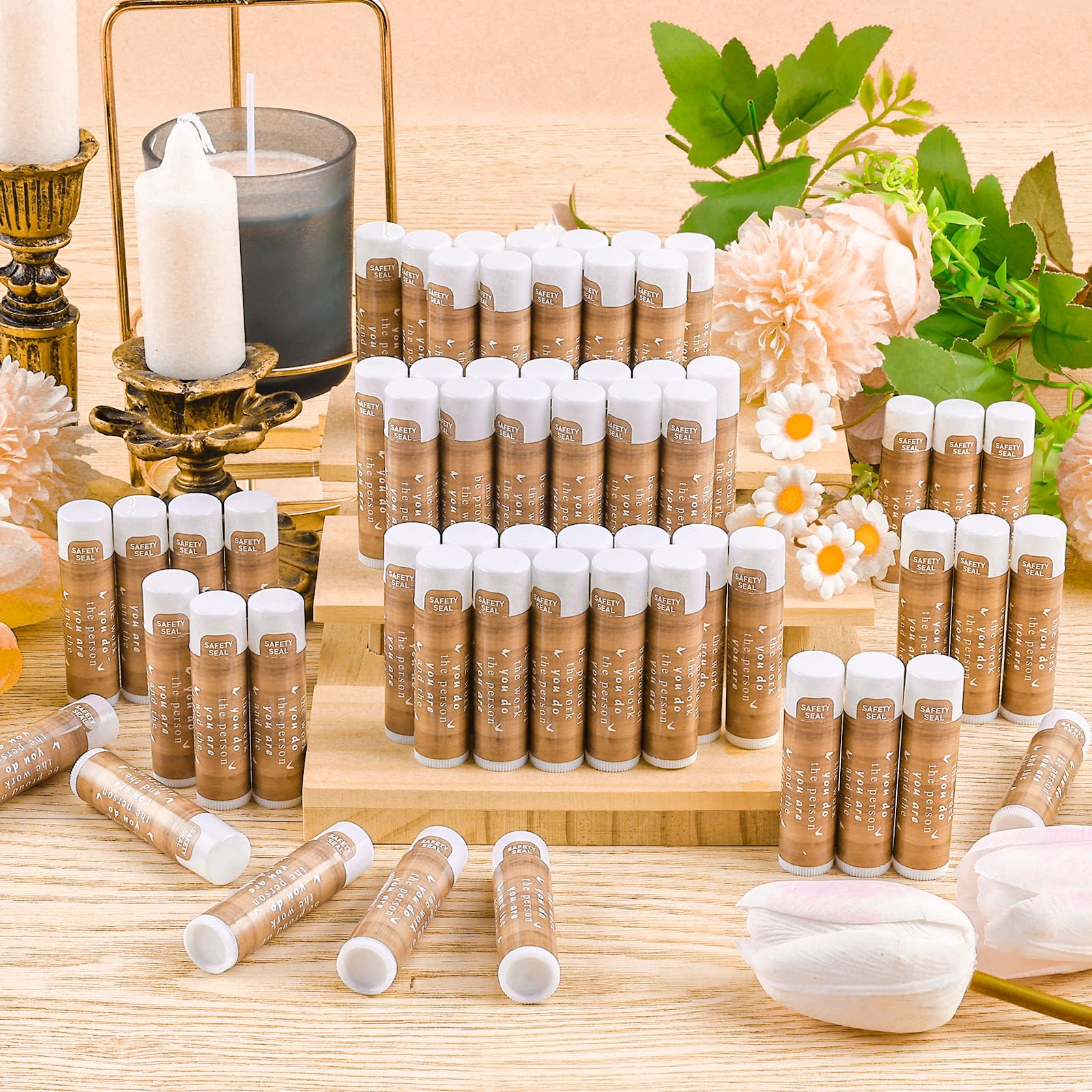 DMSKY Appreciation Gifts 60 Pcs Lip Balm Bulk, Staff Appreciation Gifts Bulk Thank You Gifts Bulk for Coworkers Teacher Worker Employee Leaving Farewell Gifts