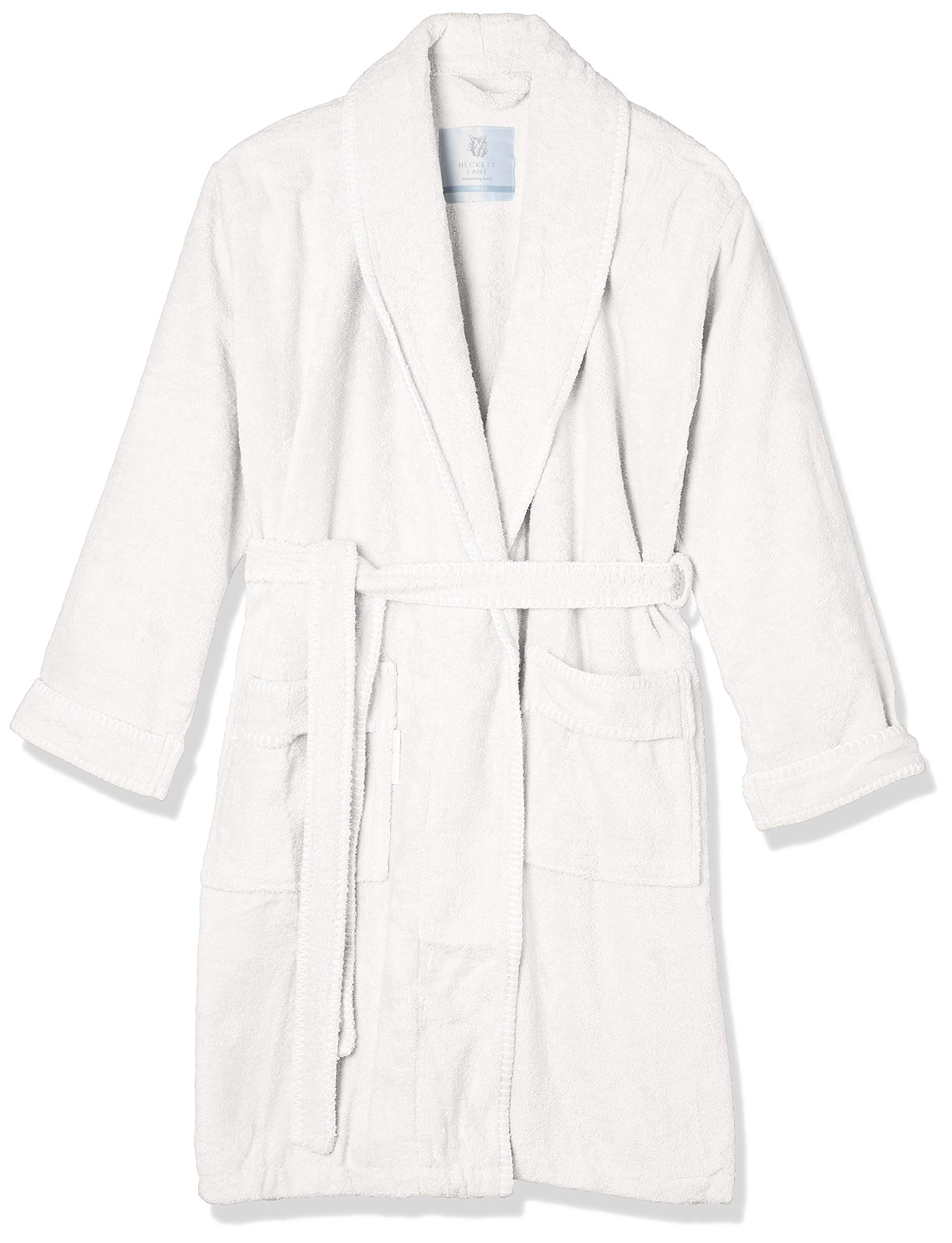Heckett Lane Bath Bath Robe, 60% Bamboo Viscose, 40% Cotton, Off-White, L, 1.0 Pieces