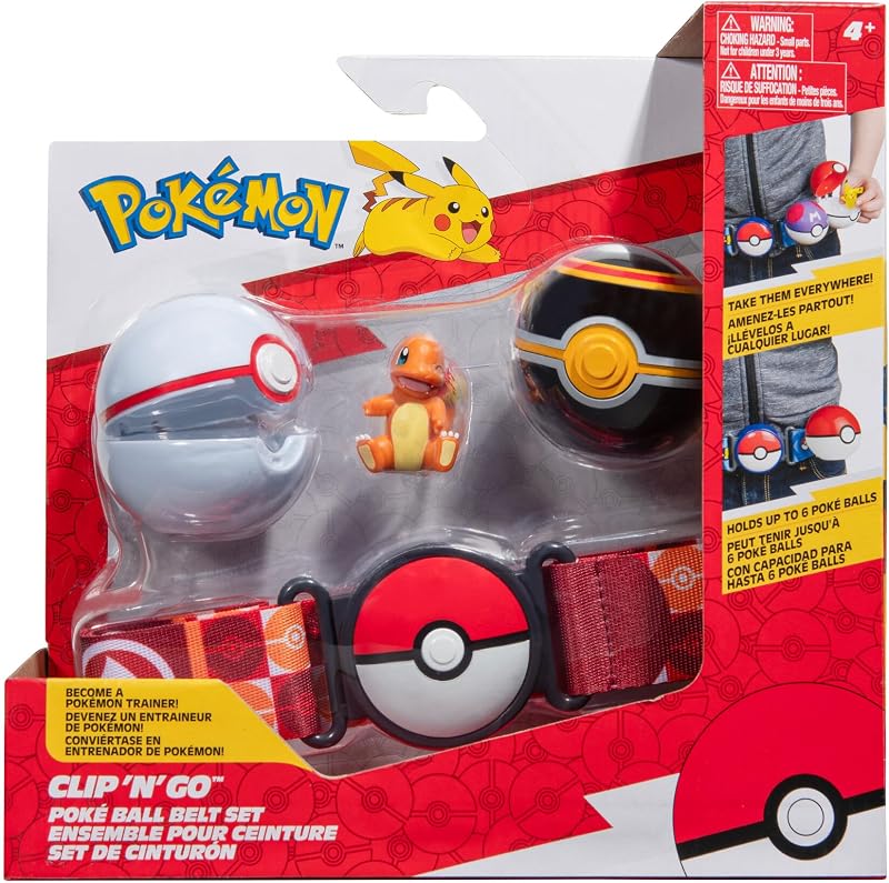 Pokémon Clip N Go Belt Set 2-Inch Charmander Battle Figure with Belt