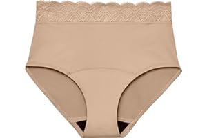 Thinx For All Leaks Hi-Waist Underwear, Holds up to 100ml or 6tbps or 1/4 Cup Worth of Liquid, Light Absorbency Incontinence Underwear for Women, FSA HSA Approved Feminine Care, Beige, L