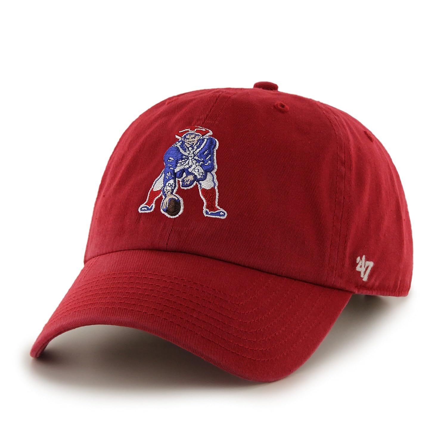 '47 New England Patriots Brand NFL Red Throwback Clean Up Adjustable Hat