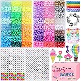 BestNow Bracelet Making Kit with Pony Beads, 48 Colors Kandi Beads 4000PCS, Letter Beads Jewelry Supplies for DIY Friendship Bracelets & Necklaces, Arts and Crafts Gift for Kids, Teens & Adults