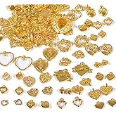 stino 100 Gram Metal Charms for Jewelry Making, Silver & Gold Plated, Bulk Pack for Bracelets, Necklaces, Crafts