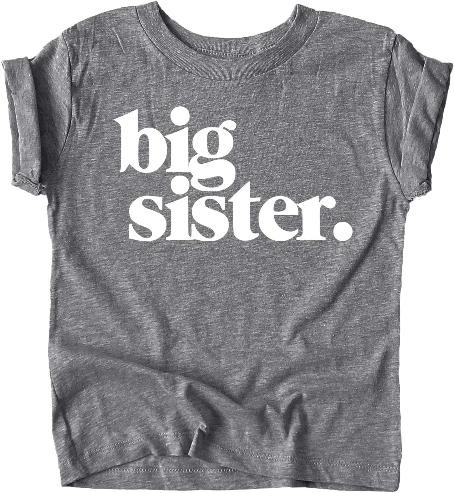 Bold Big Sister Colorful Sibling Reveal Announcement T-Shirt for Baby and Toddler Girls Sibling Outfits
