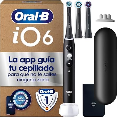 iO 6 Cepillo de Dientes Eléctrico, con 3 Cabezales, Negro